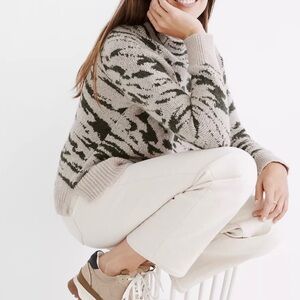 BOGO! Madewell Thornton Mockneck Sweater Alpaca Green Beige Size XS